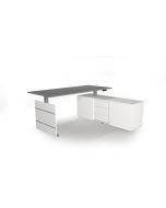 Steh-Sitztisch Move 3 tube mit Sideboard