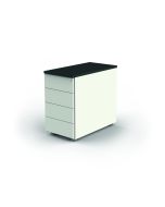 Anstell-Container mit 4 Schubladen, weiß/anthrazit