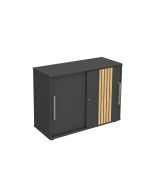 Sideboard Oxford, 2 Ordnerhöhen mit Schiebetüren, Anthrazit
