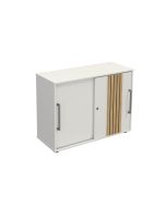 Sideboard Oxford, 2 Ordnerhöhen mit Schiebetüren, Weiß