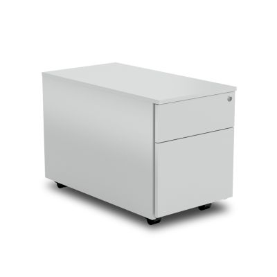 Rollcontainer mit 1 Schublade und Hängeregistraturauszug, lichtgrau