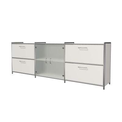 Sideboard Artline, 3 Elemente (1 Glastür, 4 Schubfächer)