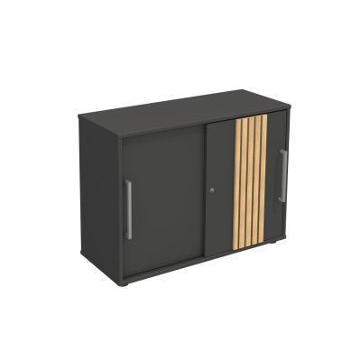 Sideboard Oxford, 2 Ordnerhöhen mit Schiebetüren, Anthrazit