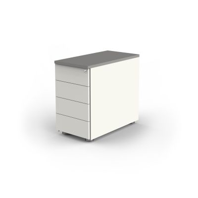 Anstell-Container mit 4 Schubladen, weiß/grafit